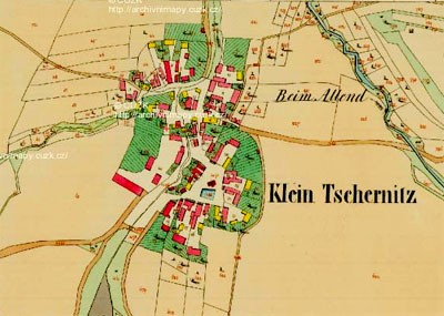 Historická mapa Malé Černoce
